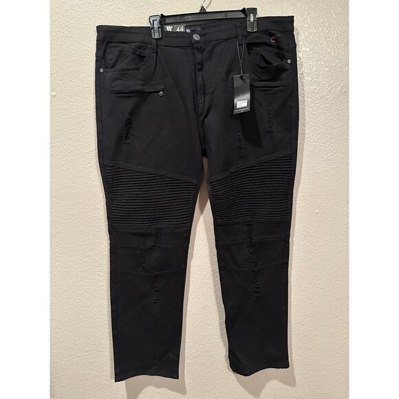 NWT Waimea Black Skinny Fit Distressed Jeans Sz 44 x 32 - Picture 1 of 11